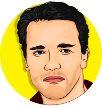cartoon of arnold schwarzenegger
