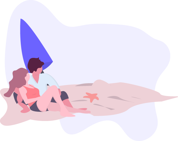 couple relaxing on the beach