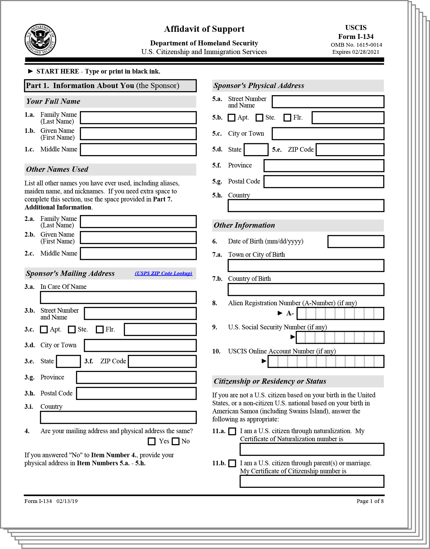 us form i 134 icon